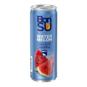 Gazuotas arbūzų sulčių gėrimas BONSU (99%) 0,33L
