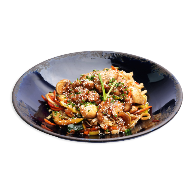 1. WOK SU VIŠTIENA ir saldžiarūgščiu padažu